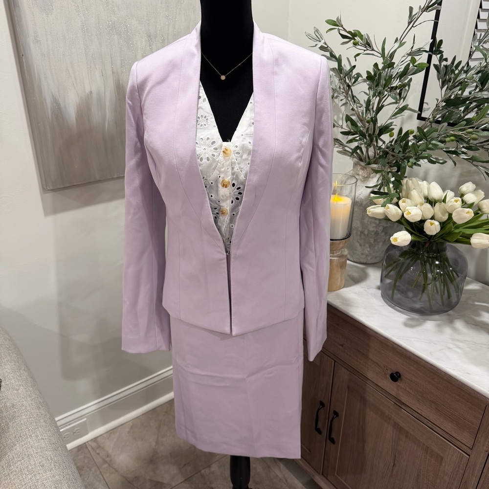NWT The Limited Lavender Open-Front Women's Blazer and Skirt Suit Set